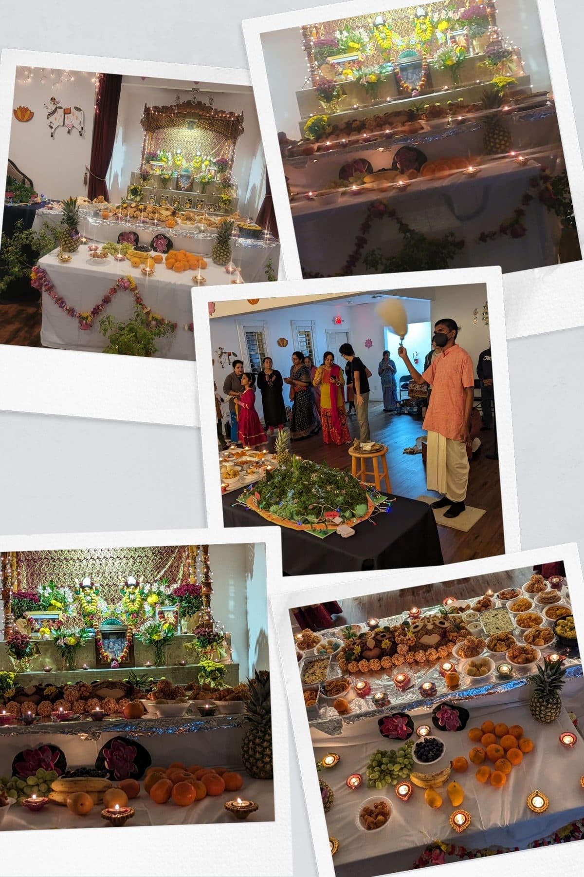 Festival and devotional celebrations — decorated altar offerings